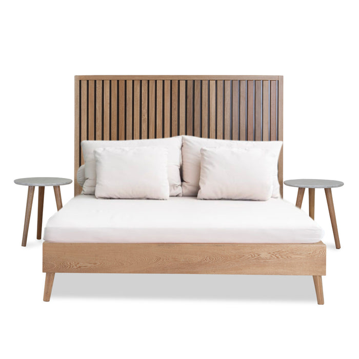 Cama Full Cavani Natural, Gris Plomo