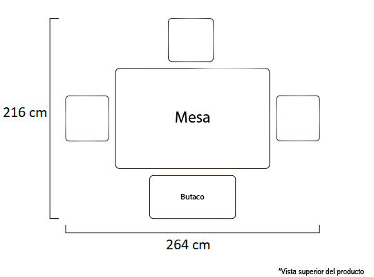 Comedor 4 Ptos Bruce Velvet Azul Petroleo, Natural Poliuretano