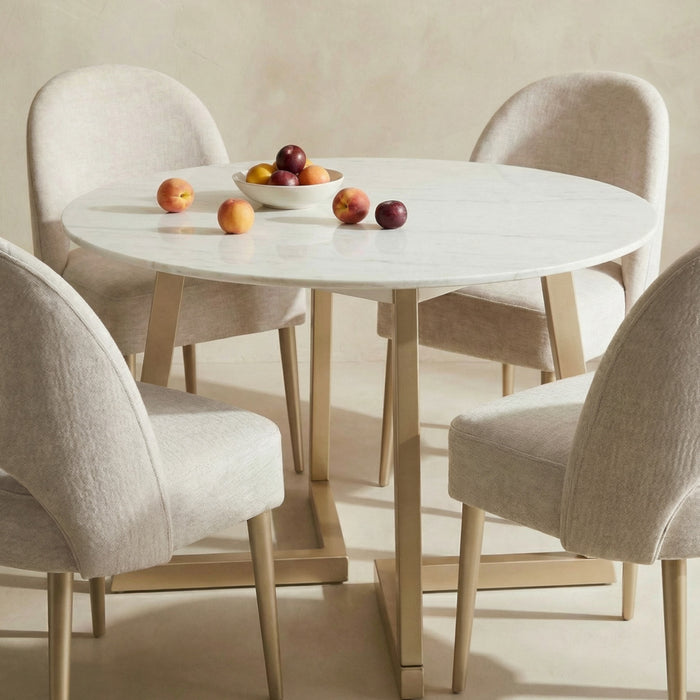 Comedor 4 Ptos Lisboa Velvet Marmol, Champaña