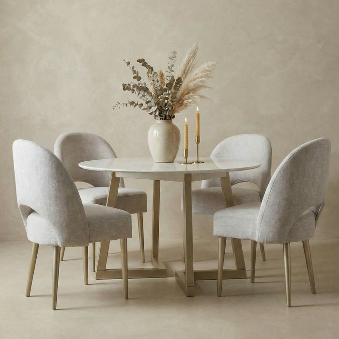 Comedor 4 Ptos Lisboa Velvet Marmol, Champaña