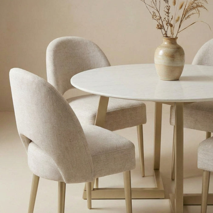 Comedor 4 Ptos Lisboa Velvet Marmol, Champaña