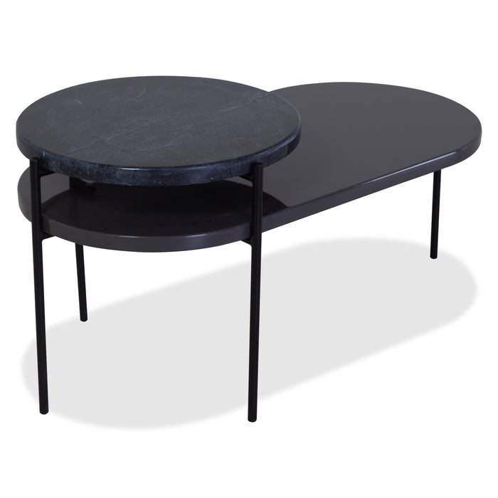 Mesa De Centro Venus Marmol Negro, Gris