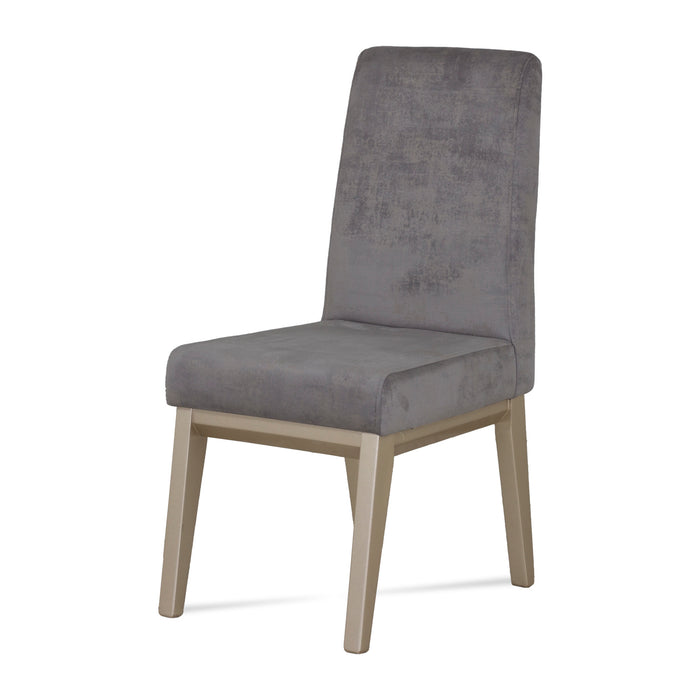 Comedor 4 Ptos Walcot Velvet Luxury Gris Oscuro