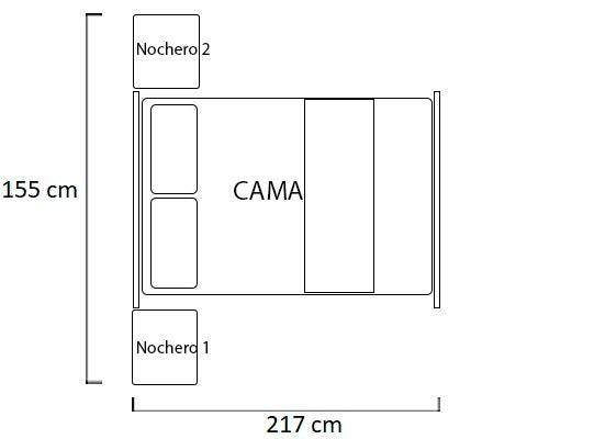 Cama Full Cavani Natural, Gris Plomo