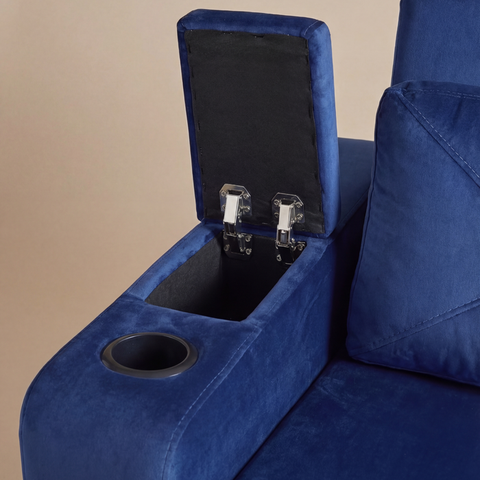 Sofá Cama Boston Velvet Rich Azul