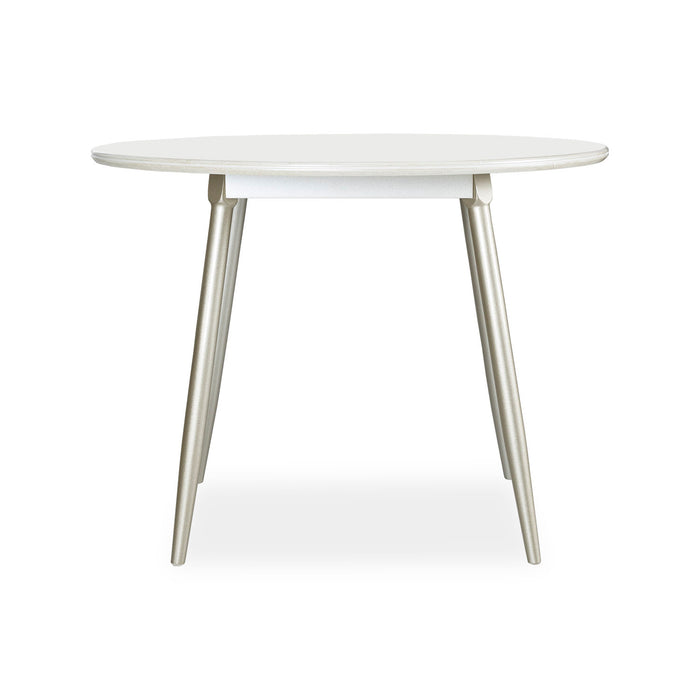 Comedor 4 Ptos Oslo Circular Velvet Beige, Champaña Poliuretano