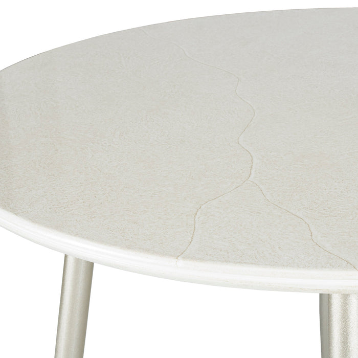 Comedor 4 Ptos Oslo Circular Velvet Beige, Champaña Poliuretano