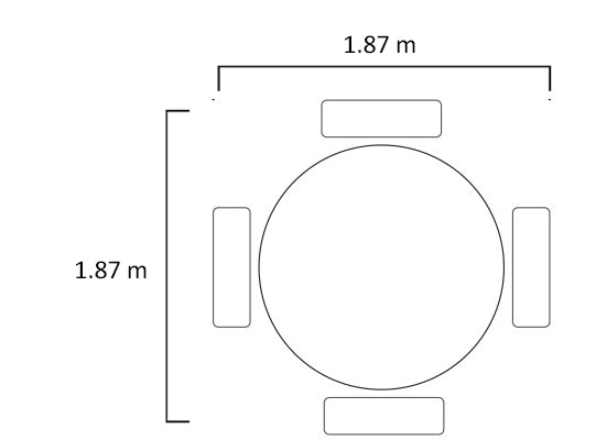 Comedor 4 Ptos Oslo Circular Velvet Beige, Champaña Poliuretano