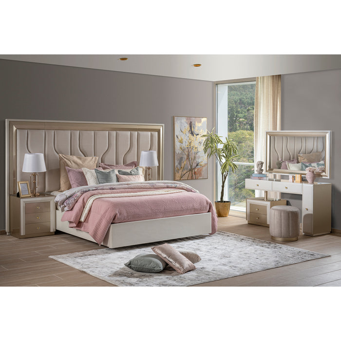 Recámara Queen Barrett Beige Perla,Champaña