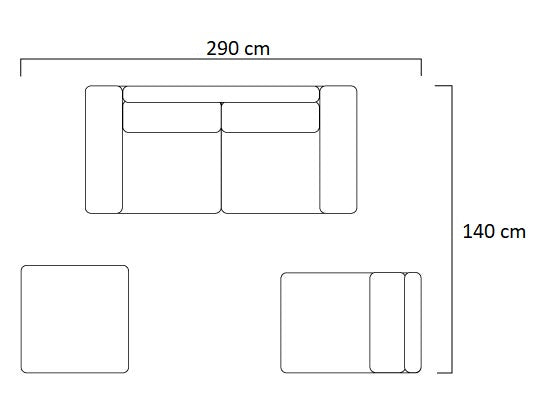 Sala Modular Milan Eurolino Marfil, Natural