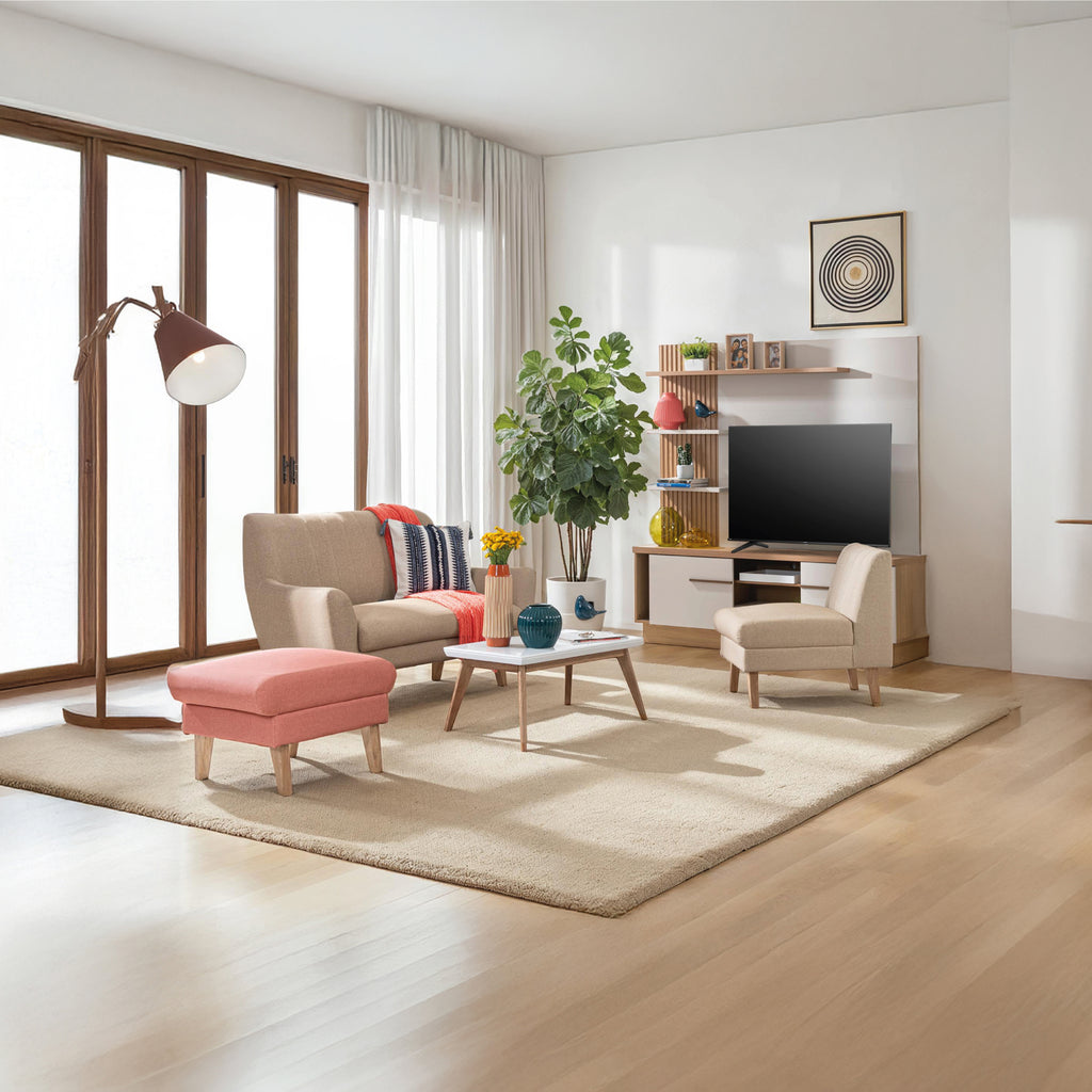 Sala Modular Lugo Eurolino Marfil, Coral y Natural — Muebles Jamar