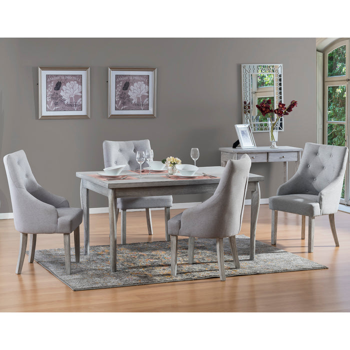 Comedor 4 Ptos Dominic Eurolino Gris Plata