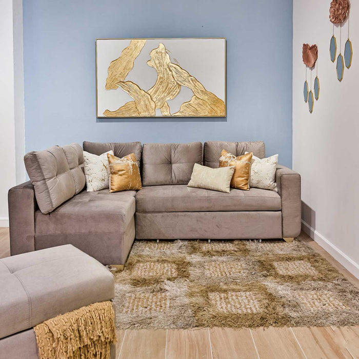 Sala Rinconera Chicago Lino Taupe, Champaña