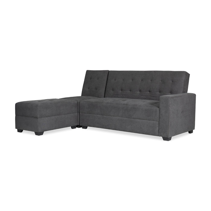 Sala cama Metz Microfibra Dorsey Plomo, Negro