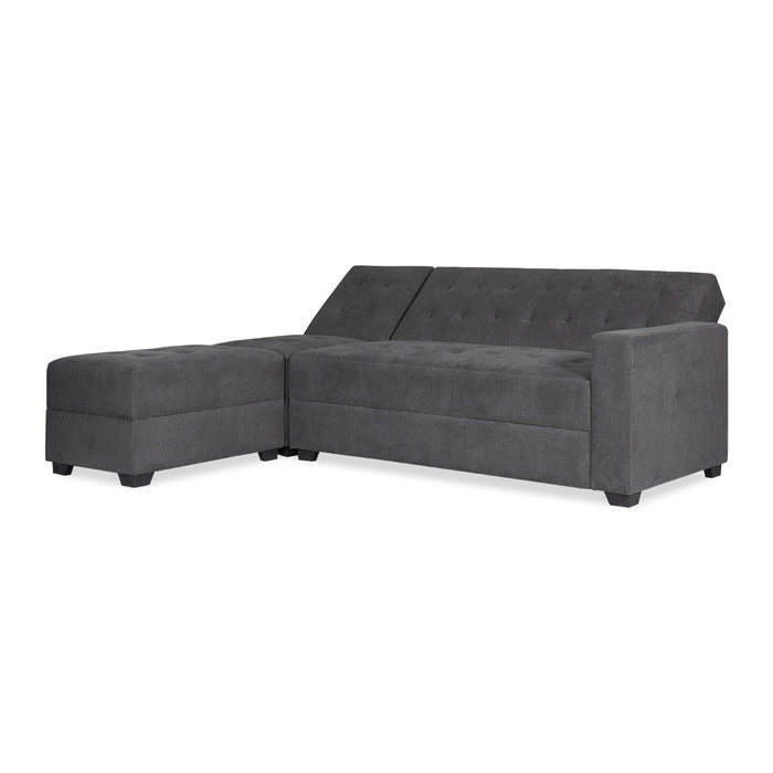 Sala cama Metz Microfibra Dorsey Plomo, Negro