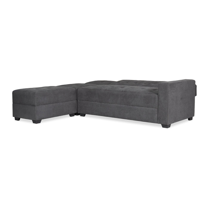 Sala cama Metz Microfibra Dorsey Plomo, Negro