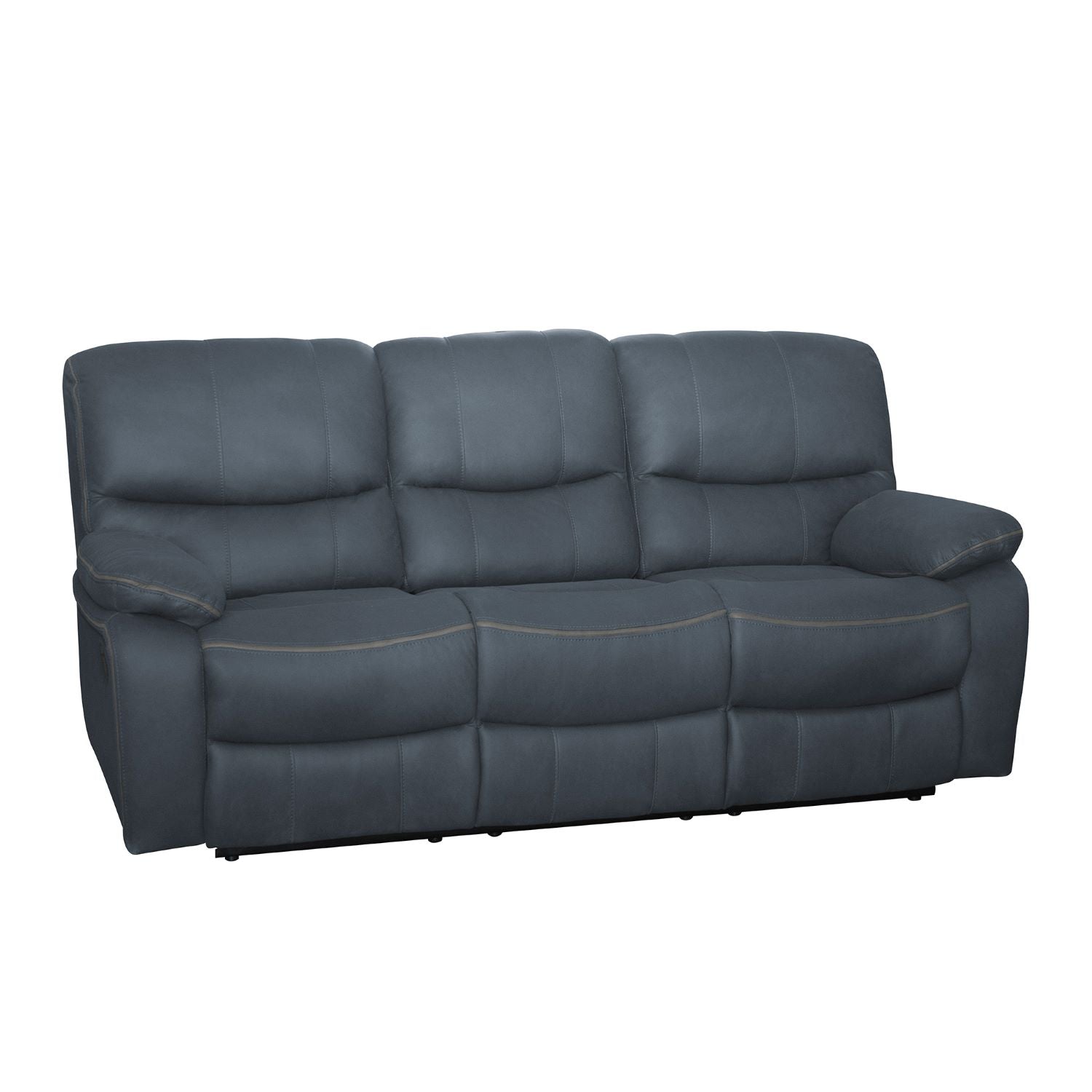 Sofá Reclinable 3 Puestos Star Velvet Petroleo, Plomo