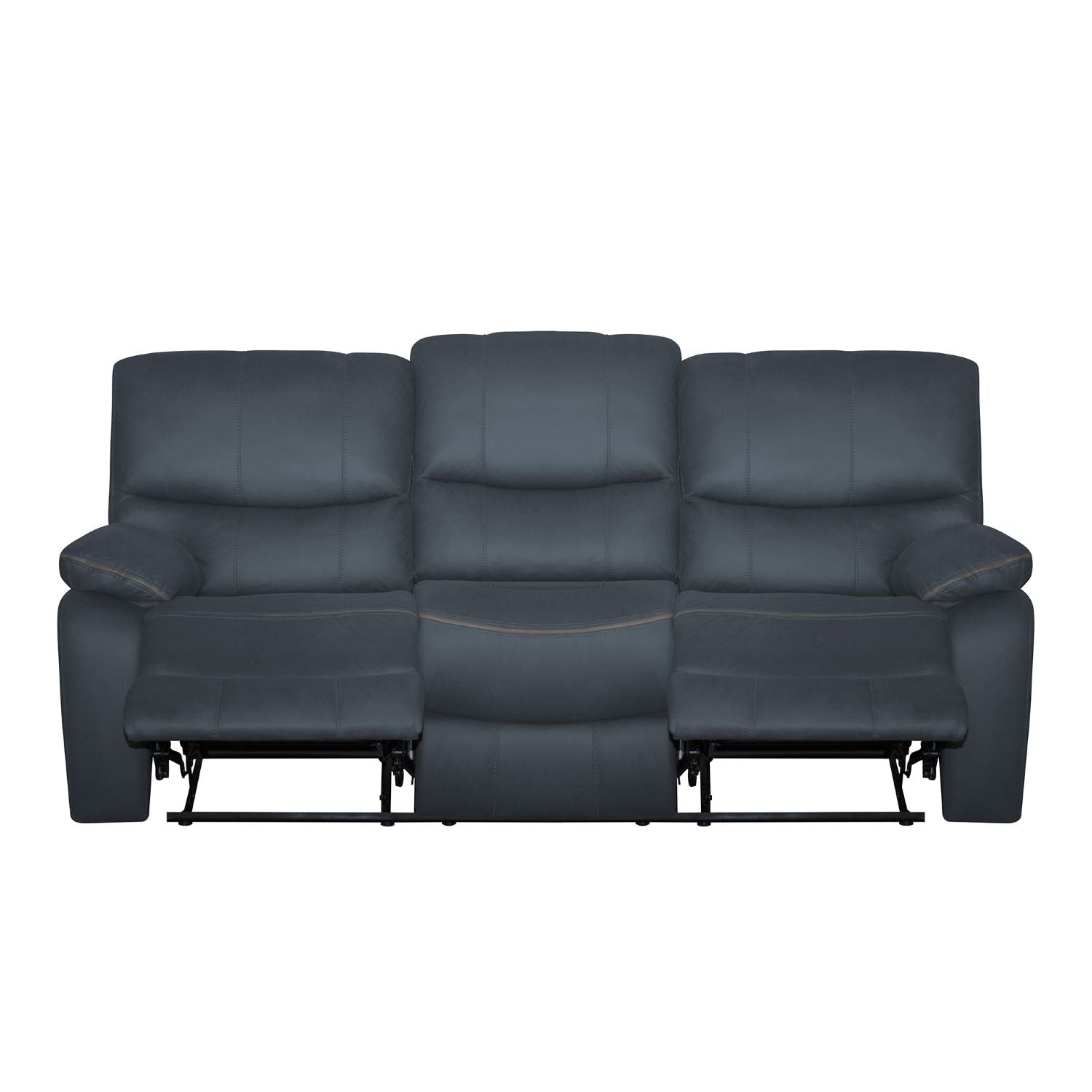 Sofá Reclinable 3 Puestos Star Velvet Petroleo, Plomo