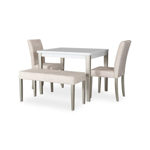 Comedor 4 Ptos Line Velvet Azafran Crudo, Champaña