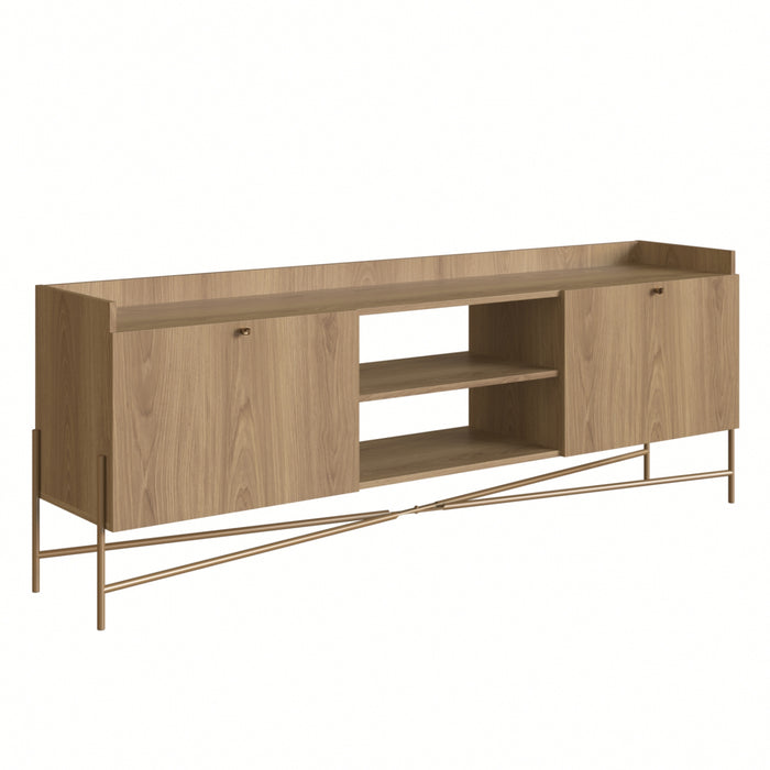 Mesa De Tv Box Natural, Dorado