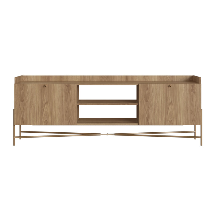 Mesa De Tv Box Natural, Dorado