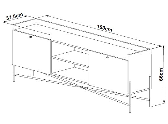 Mesa De Tv Box Natural, Dorado