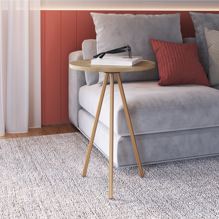 Mesa Auxiliar Lilo Natural, Dorado Premium