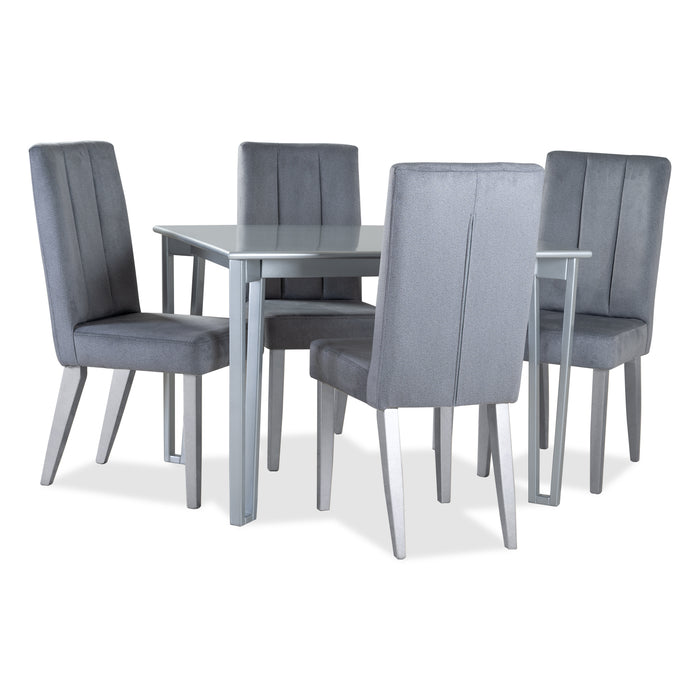 Comedor 4 Puestos Barton Velvet Plomo