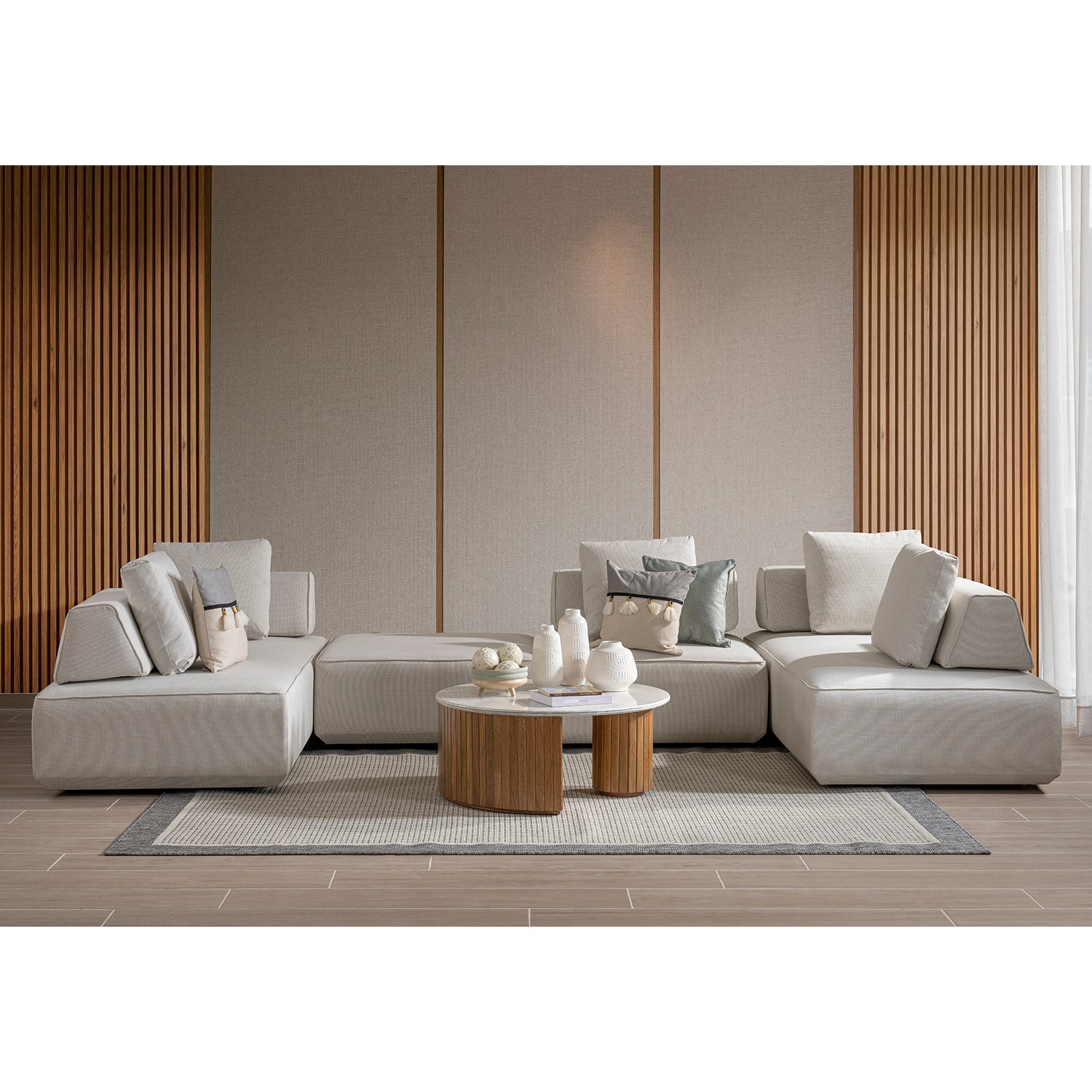 Sofá 1 Pto Box Lino Houston Beige