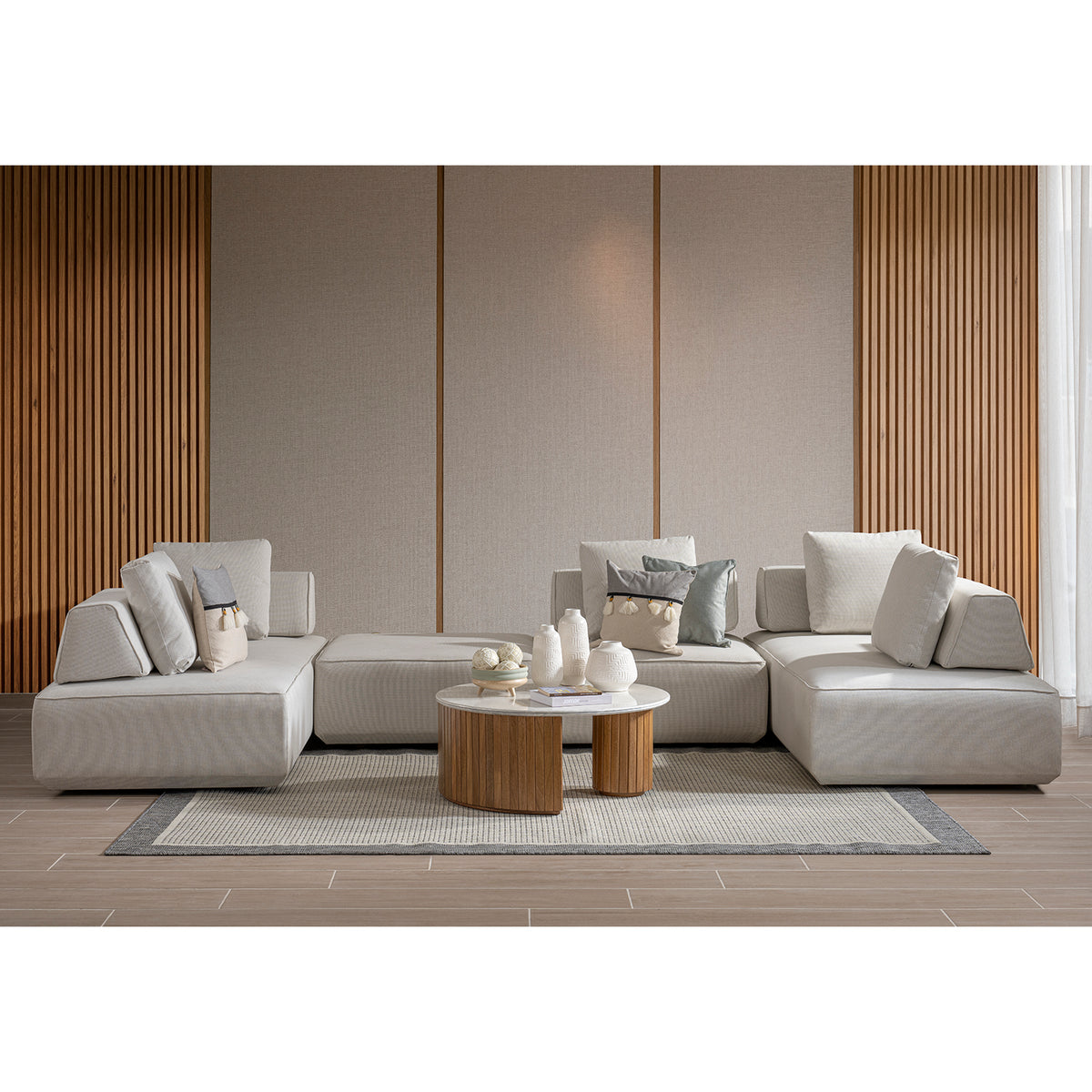 Sofá 1 Pto Box Lino Houston Beige