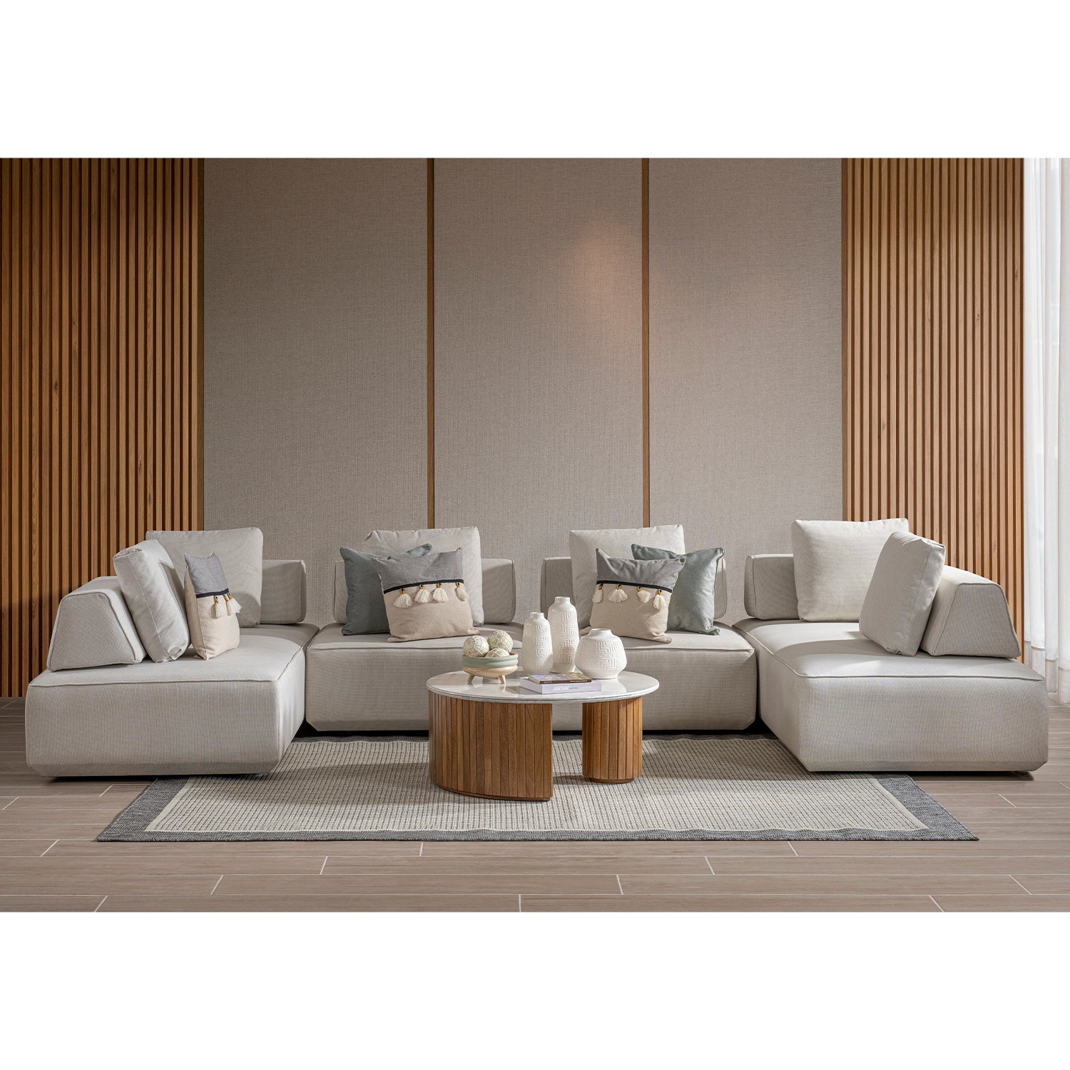 Sofá 1 Pto Box Lino Houston Beige
