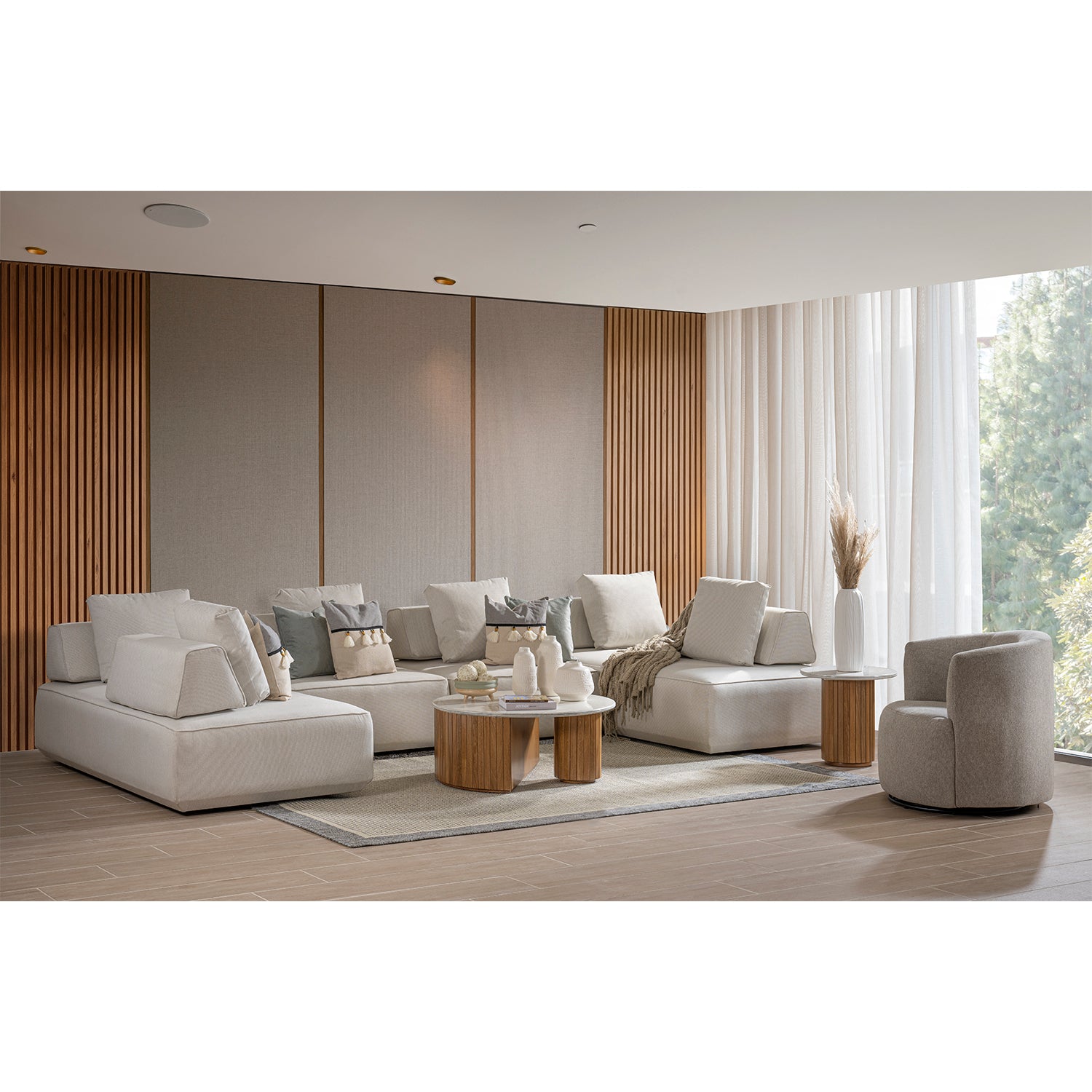 Sofá 1 Pto Box Lino Houston Beige