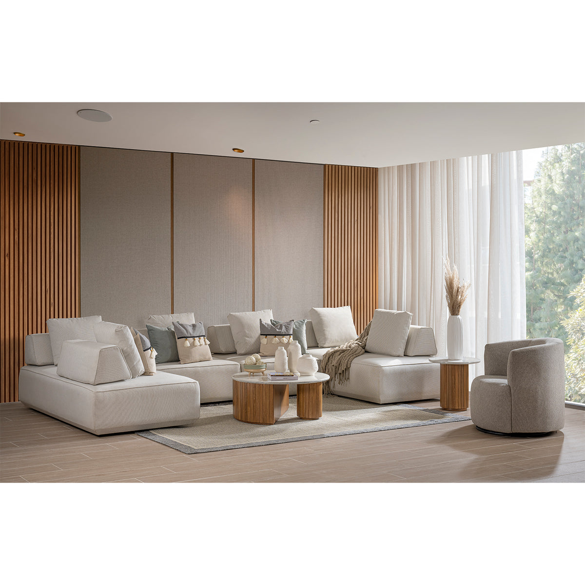 Sofá 1 Pto Box Lino Houston Beige