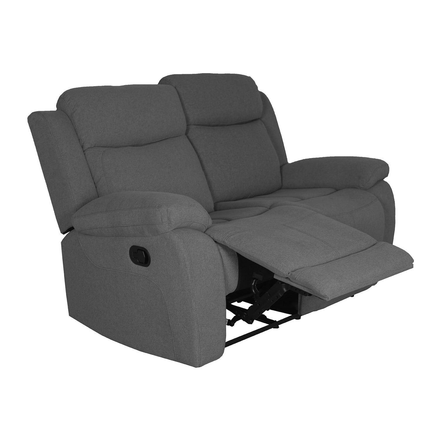 Sofá 2 Puestos Reclinable Conny Gris Oscuro
