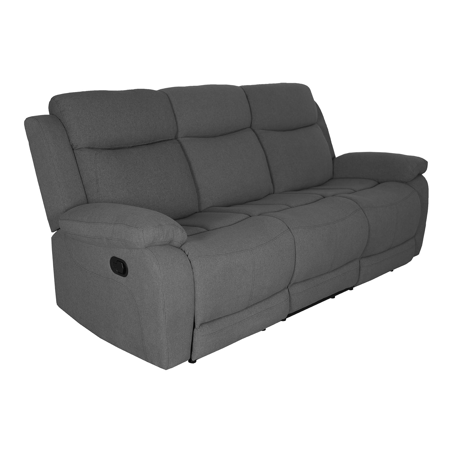 Sofá 3 Puestos Reclinable Conny Gris Oscuro