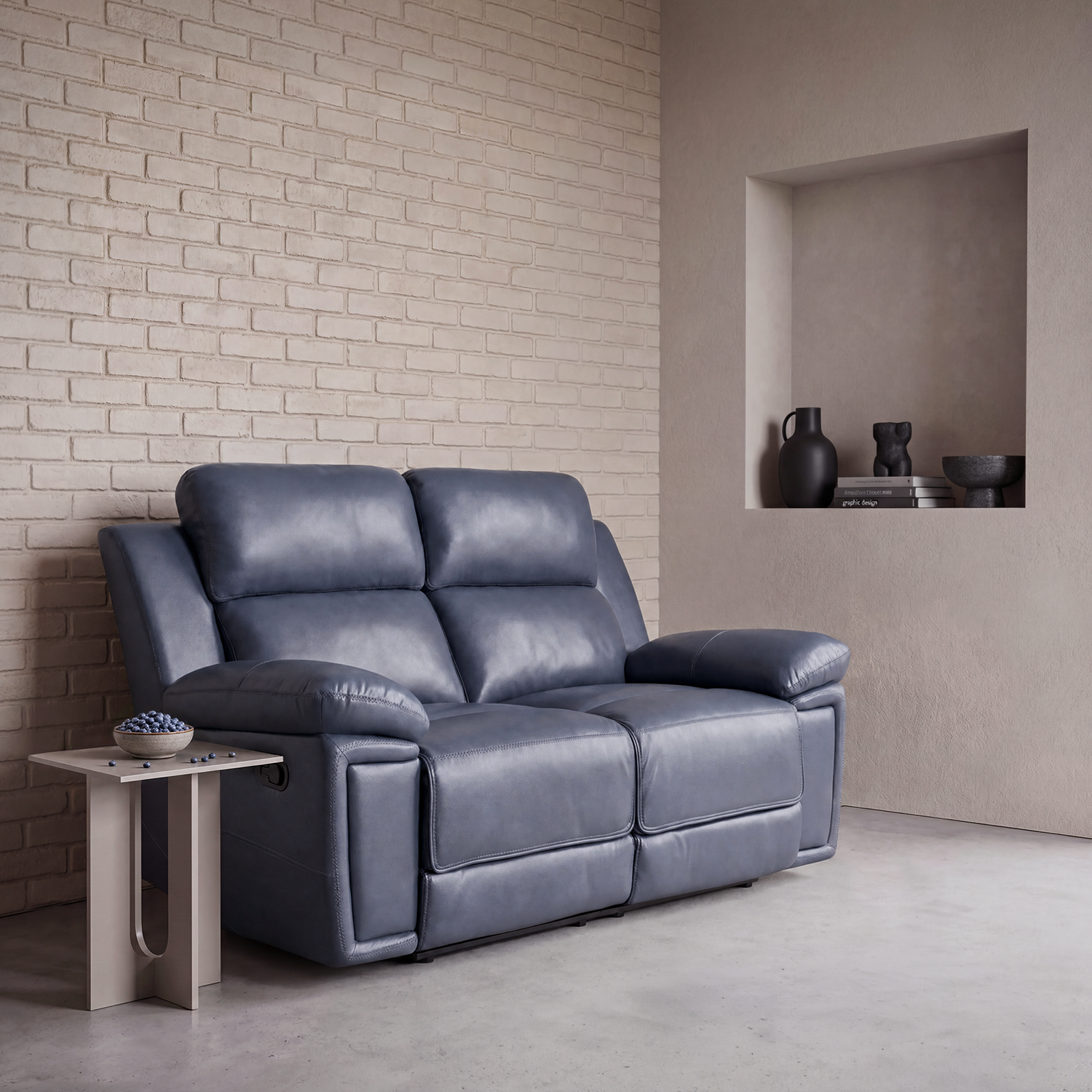 Sofá Reclinable 2 Ptos Arezzo Gris