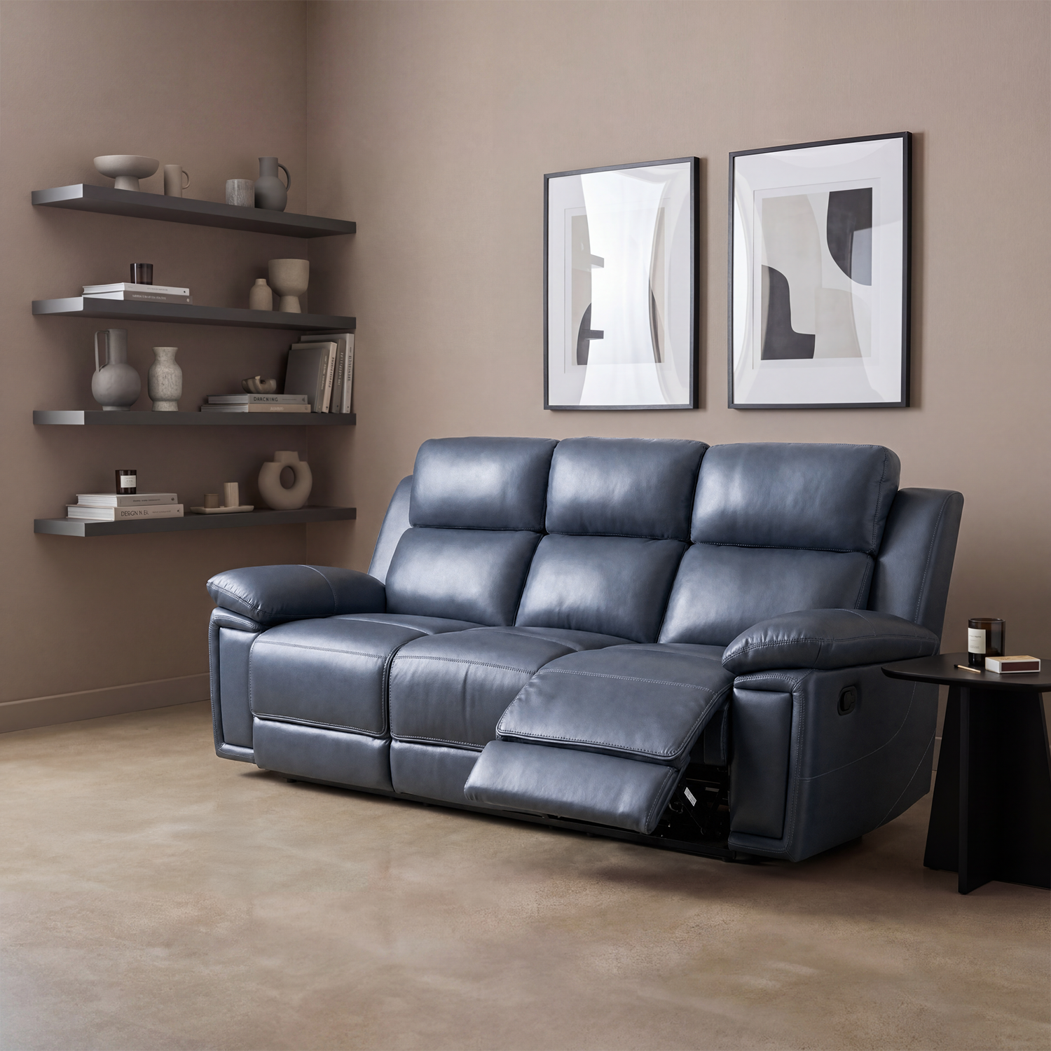 Sofá Reclinable 3 Ptos Arezzo Gris