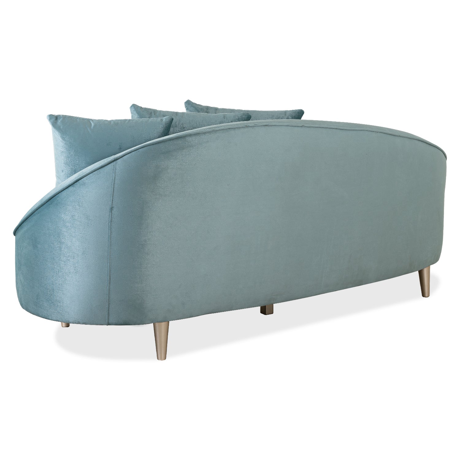 Sofá 3 Puestos Alina Velvet Oliver Verde, Champaña