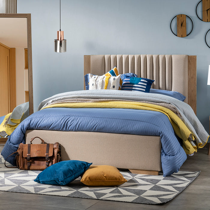 Cama King Moscu Marfil, Natural
