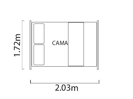 Cama Queen Moscu Marfil, Natural