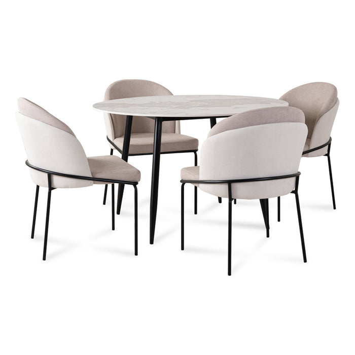 Comedor 4 Puestos Quina Beige, Negro