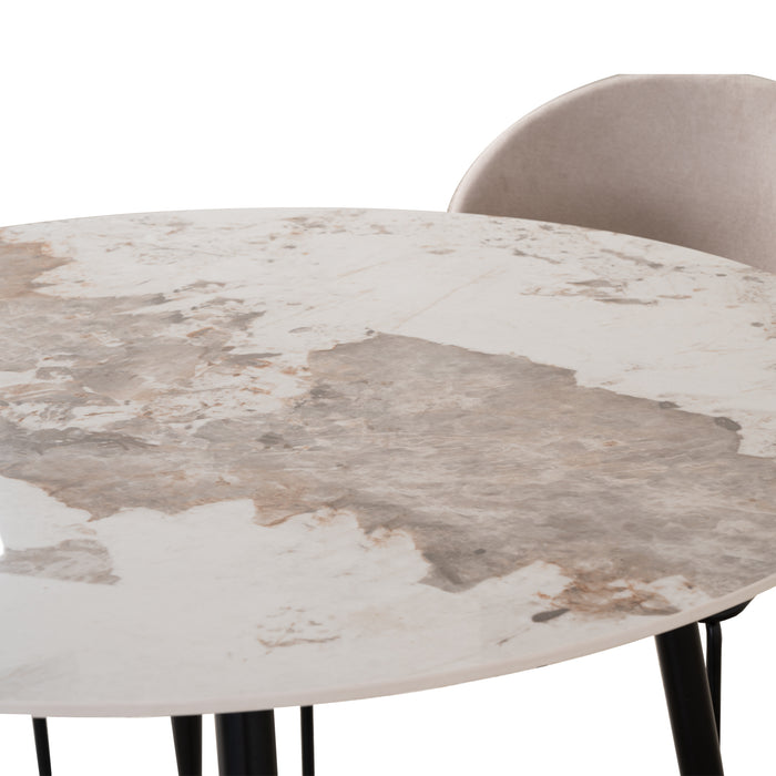 Comedor 4 Puestos Quina Beige, Negro