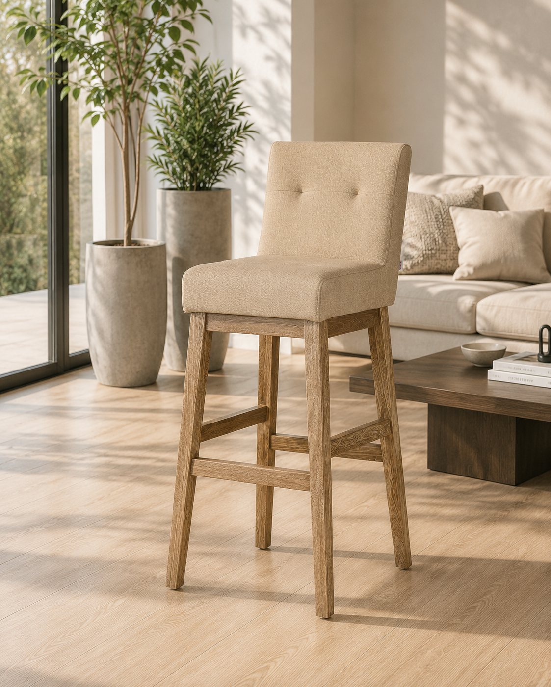 Silla Bar Kepler Eurolino Marfil,Natural Premium
