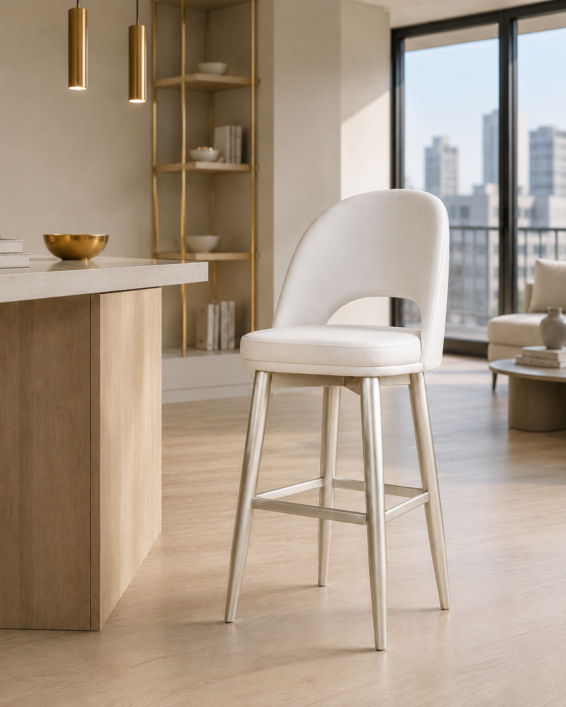 Silla Bar Versalles Eurolino Fiore Perla,