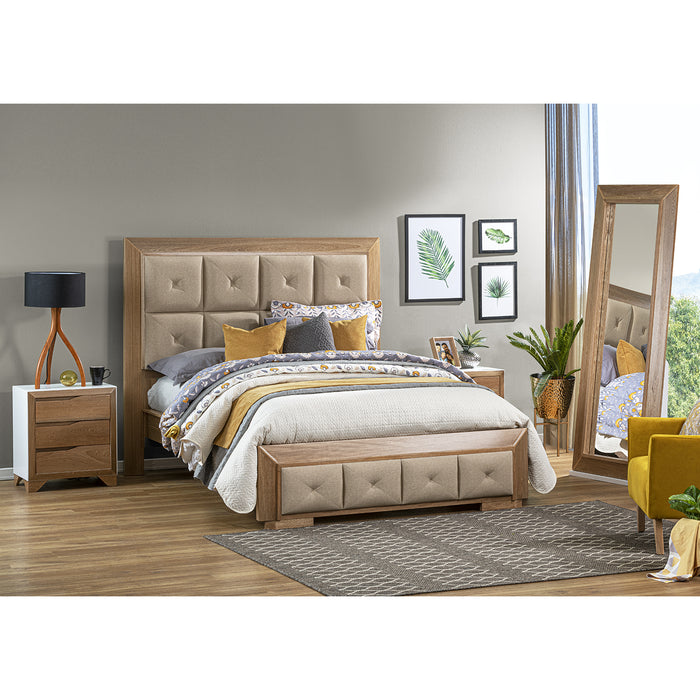 Cama Queen Toledo Marfil, Natural