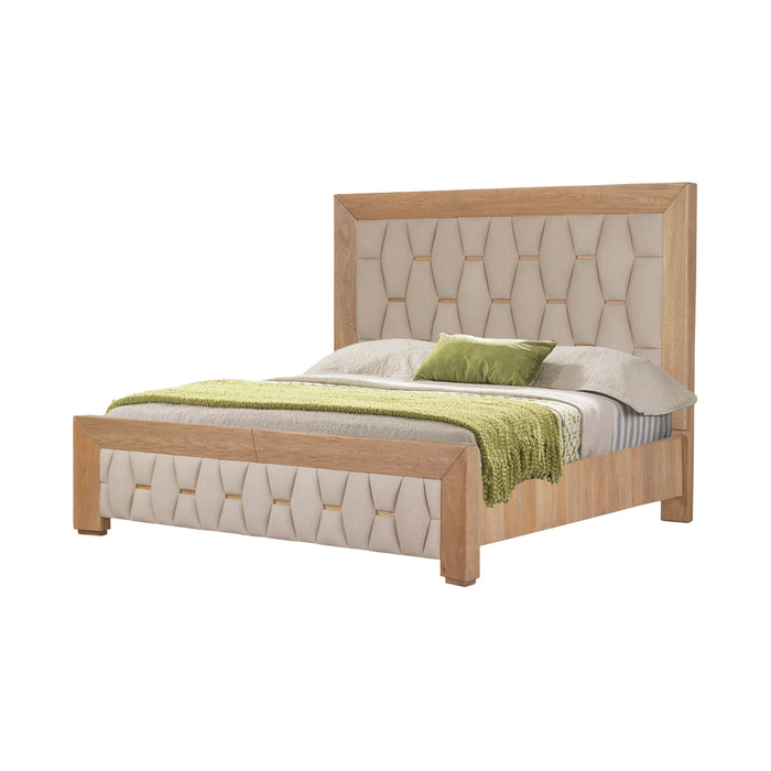 Cama King Madeira Marfil, Natural