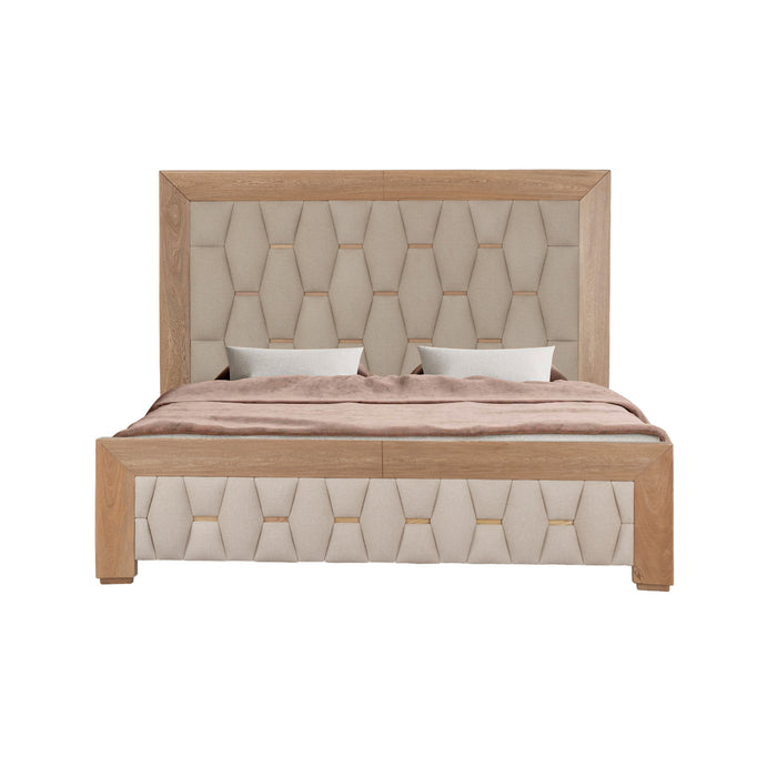 Cama King Madeira Marfil, Natural