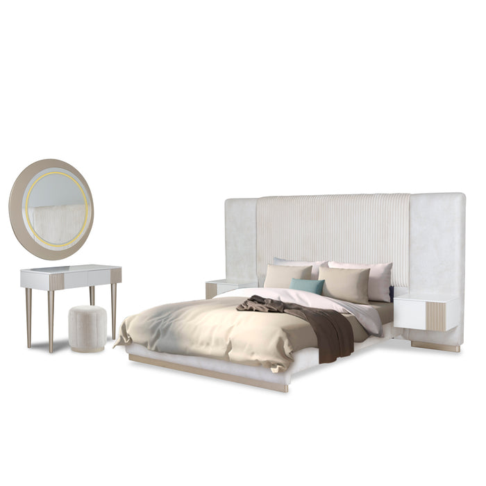 Mueble de dormitorio moderno PANAMA 1 - blanco brillo - 345-385 x 159 »  Confortica