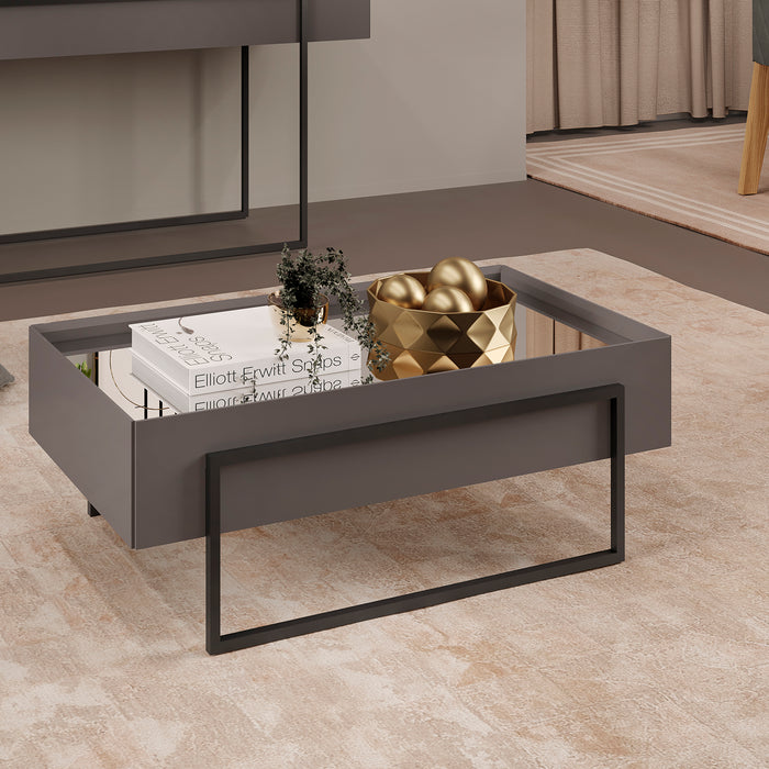 Mesa De Centro Loft Gris Plomo, Negro