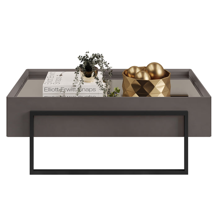 Mesa De Centro Loft Gris Plomo, Negro
